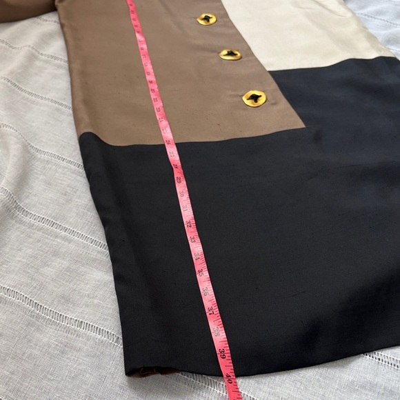 Steve Fabrikani Vintage NWT Color Block Long Sleeve Dress with Gold Accents - Picture 15 of 15